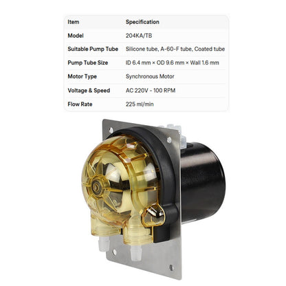 204KA Peristaltic Pump | High-Precision Dosing, Tool-Free Tube, Low Pulsation
