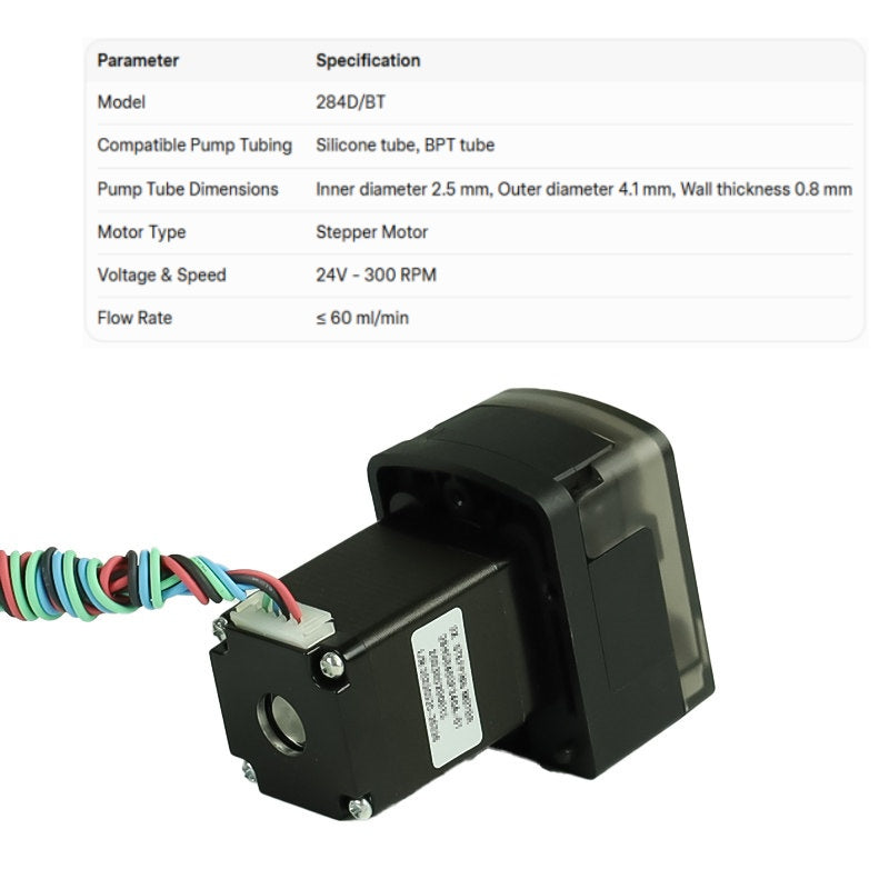 284D Easy-Loading Peristaltic Pump – Compact 4-Roller Precision Dosing Solution