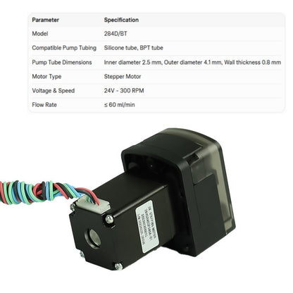 284D Easy-Loading Peristaltic Pump – Compact 4-Roller Precision Dosing Solution