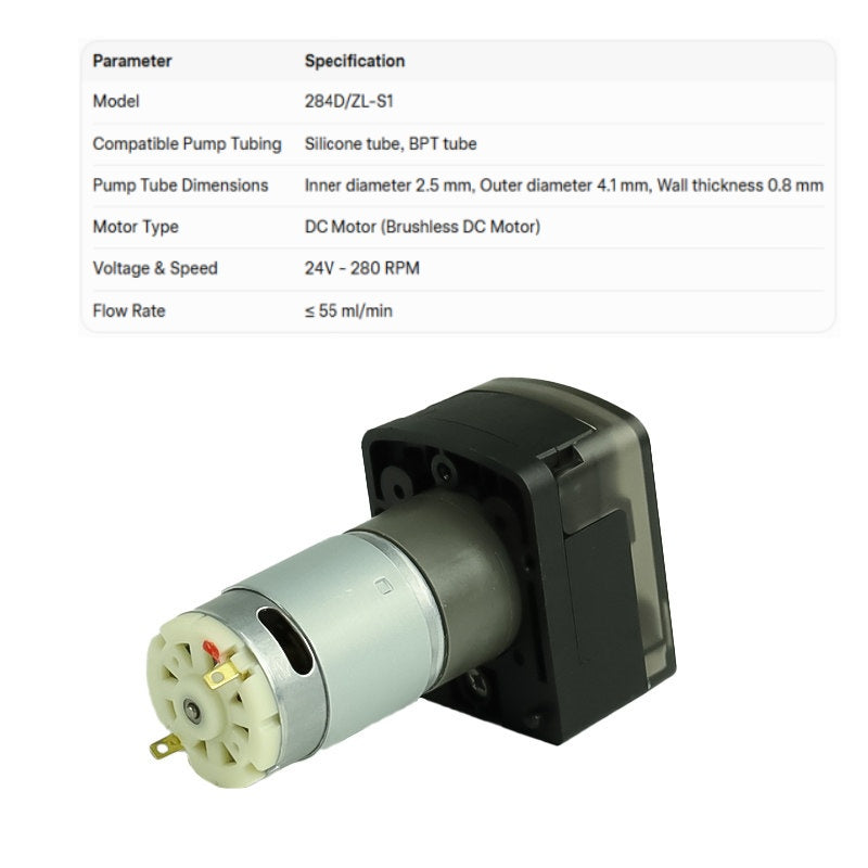 284D Easy-Loading Peristaltic Pump – Compact 4-Roller Precision Dosing Solution