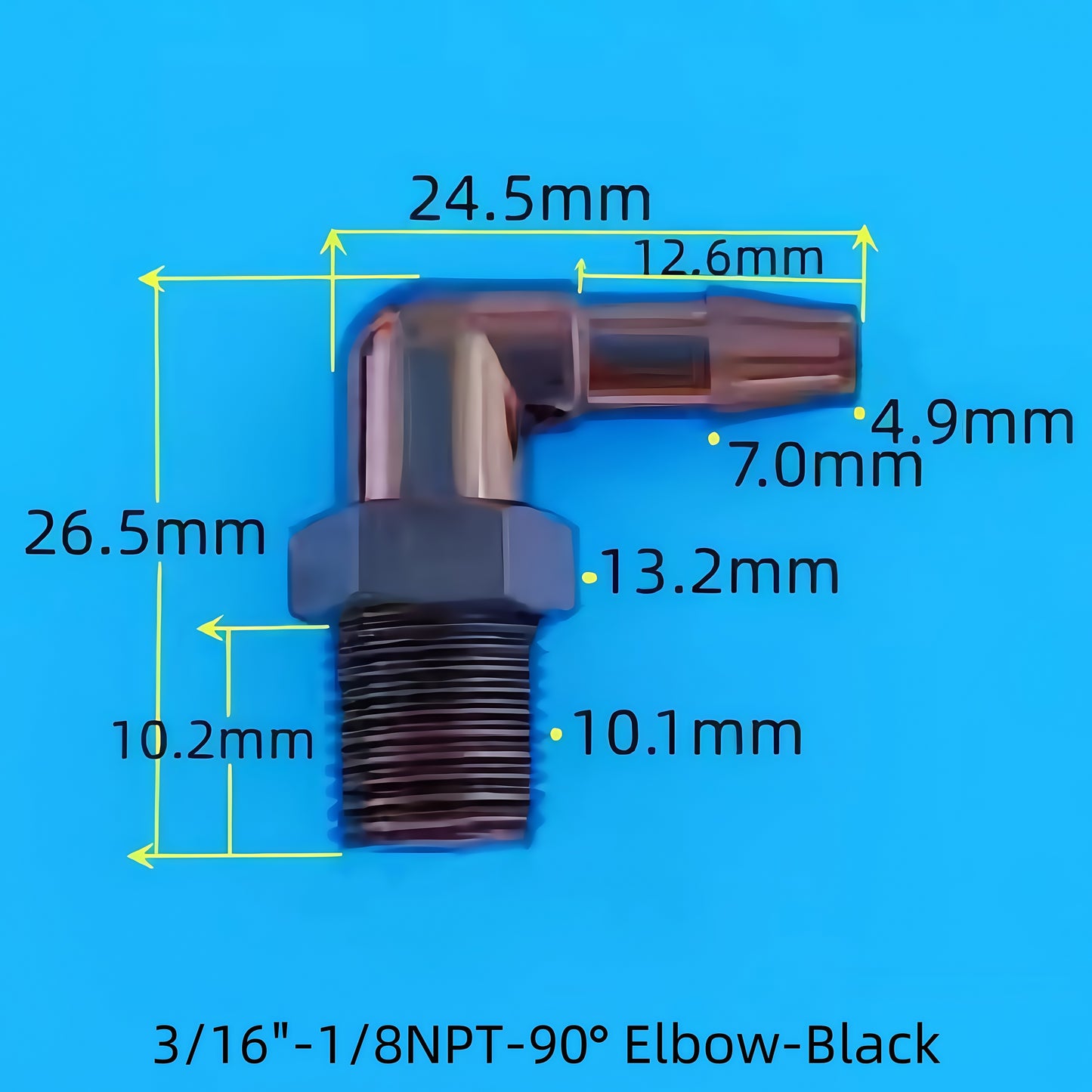 Plastic 90 Degree Male Thread to Barb Elbow Fitting | PP Hose Connector for Pipe and Tube