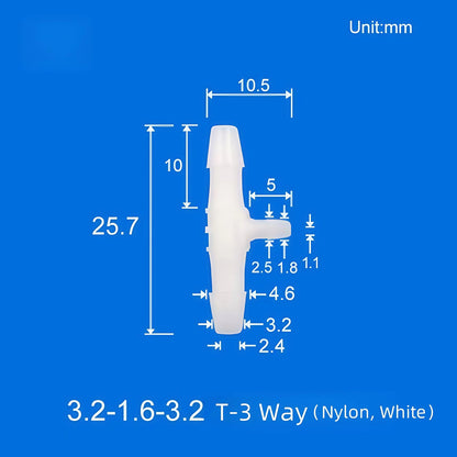 100pcs Barb Tee Reducing Adapter, 3-Way Barb Reducer Fittings, Plastic Hose Connectors