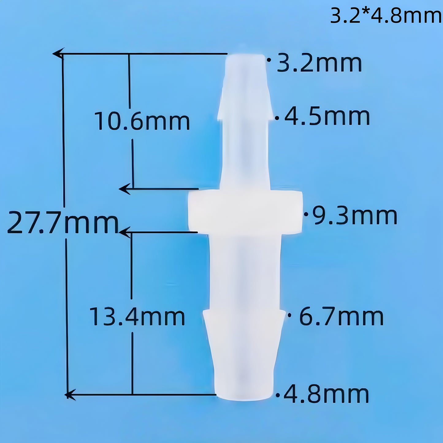Reducer Tube Connectors Barb Fittings – Food‑Grade PP Plastic