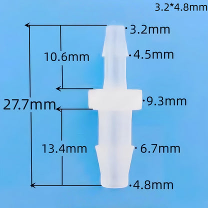 Reducer Tube Connectors Barb Fittings – Food‑Grade PP Plastic