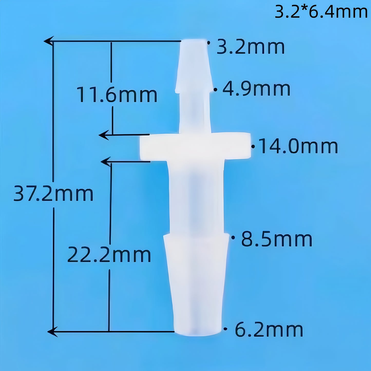 Reducer Tube Connectors Barb Fittings – Food‑Grade PP Plastic