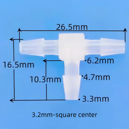 Equal Diameter T-Type Barbed Tee Connector – Durable PP Plastic Hose Joint for Secure and Leak-Free Plumbing