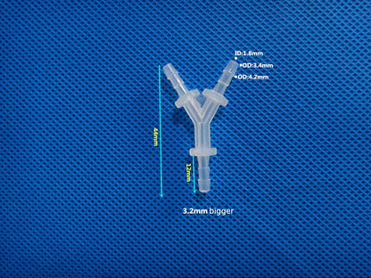 Plastic Y Barbed Fittings Three Way Tube Connectors 1/16 To 1/2 Food Grade