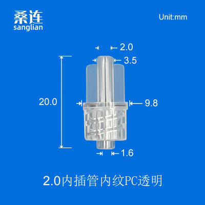 Male /Female Luer Lock Connector for Flexible Tube, PC