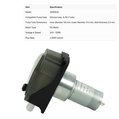 304KB High Flow Peristaltic Pump | 3250 ml/min | Milk Tea, Filling & Syrup Systems