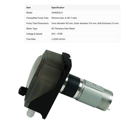 304KB High Flow Peristaltic Pump | 3250 ml/min | Milk Tea, Filling & Syrup Systems