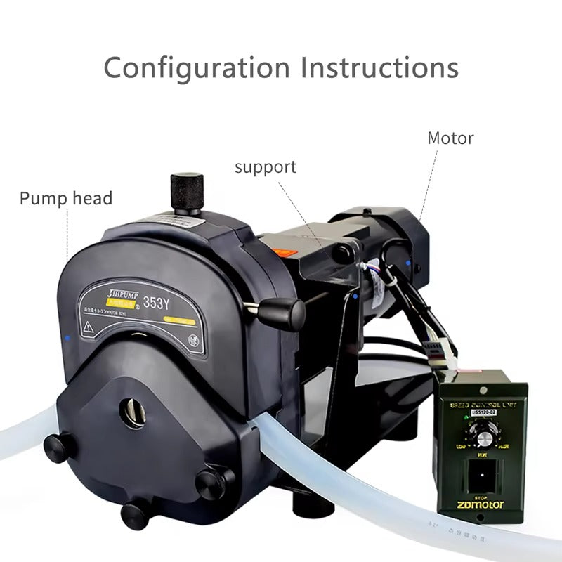 353YJLT Peristaltic Pump Configuration Instructions - Adjustable Flow Rate Industrial Pump
