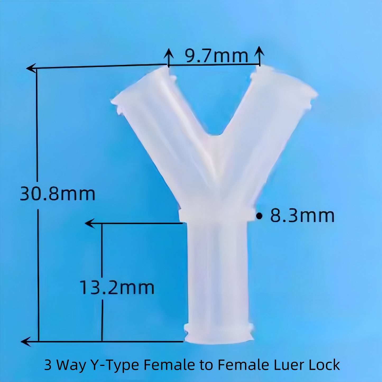 Plastic Double Female Luer Thread T/Y Shaped Tee Adapter – Female Luer to Luer Lock Syringe Connector