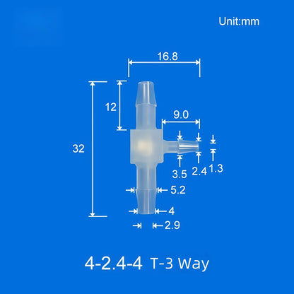 100pcs Barb Tee Reducing Adapter, 3-Way Barb Reducer Fittings, Plastic Hose Connectors
