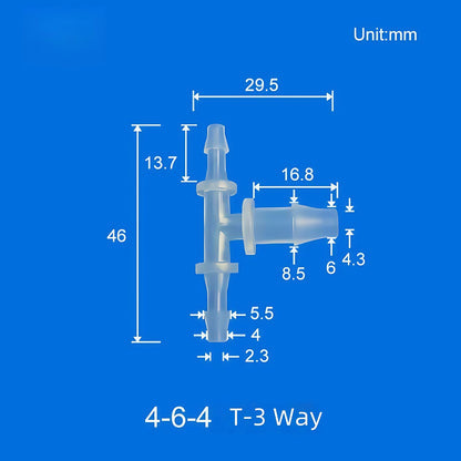 100pcs Barb Tee Reducing Adapter, 3-Way Barb Reducer Fittings, Plastic Hose Connectors