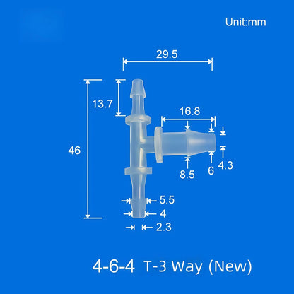 100pcs Barb Tee Reducing Adapter, 3-Way Barb Reducer Fittings, Plastic Hose Connectors