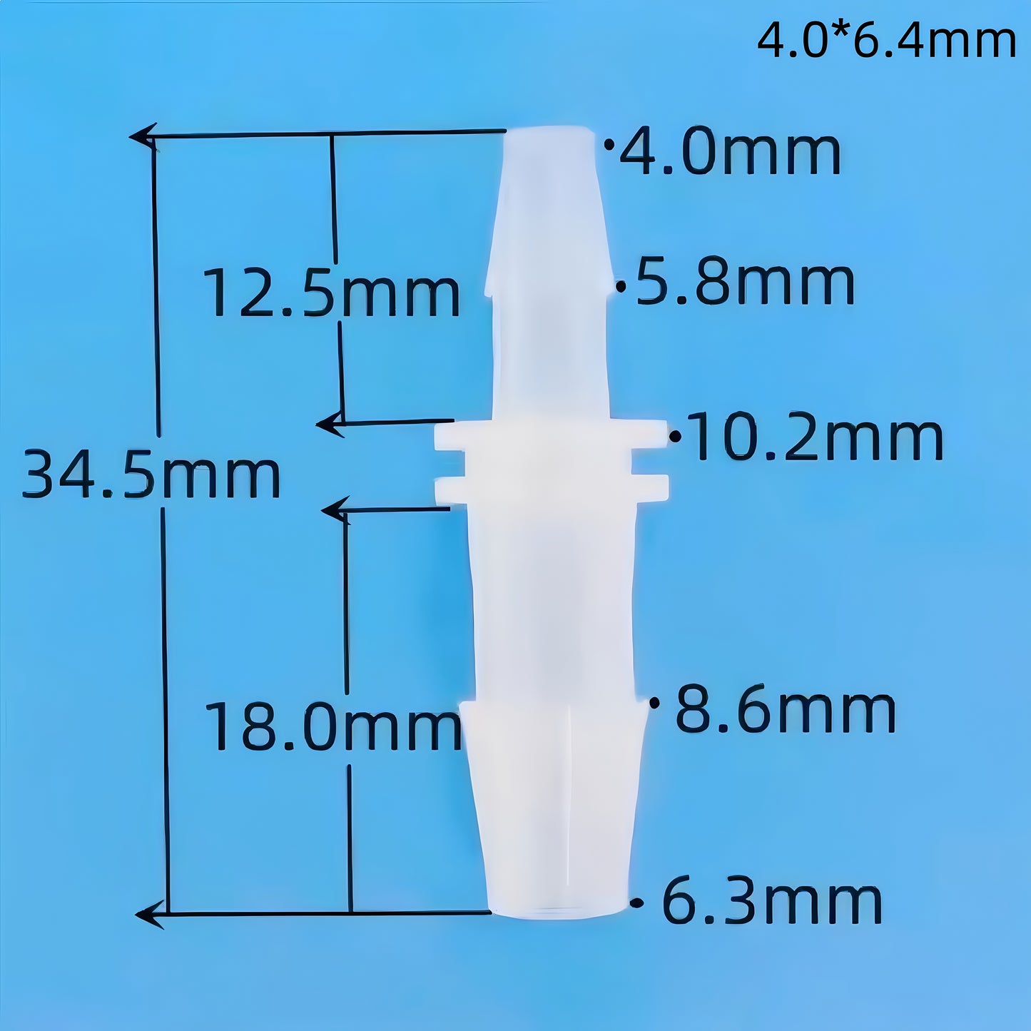 Reducer Tube Connectors Barb Fittings – Food‑Grade PP Plastic