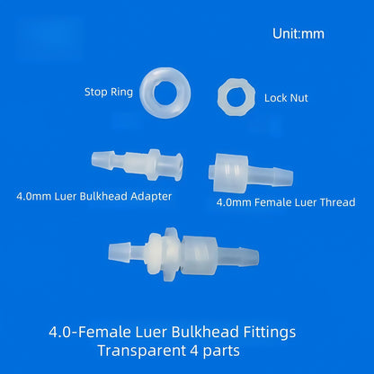 10 /pk Luer Bulkhead Panel Connector PP Food grade Plastic Panel Mounting Tube Connector