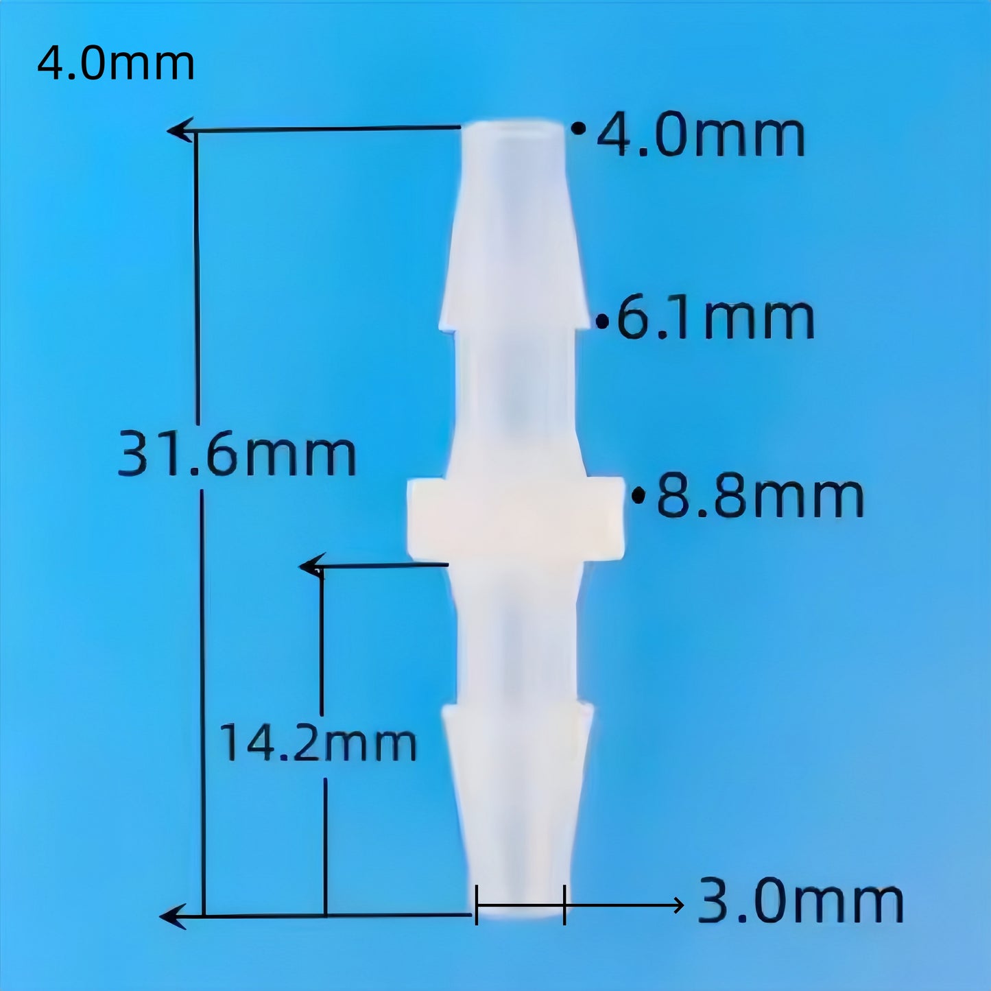 Equal Barb Hose Fittings – Food Grade Plastic Tube Connectors (PP)