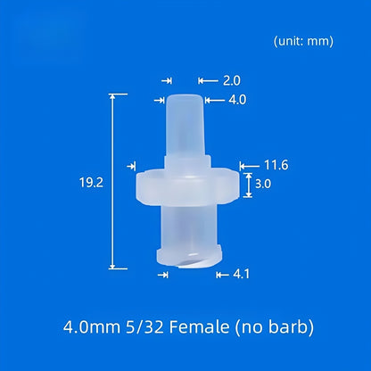 Food Grade PP Male Luer Lock Fittings,Female Luer Connectors 1/16 1/8 5/32 1/4