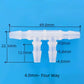 TT Shaped Double Branch Tee Plastic Hose Barb 4 Ways Tubing Fitting