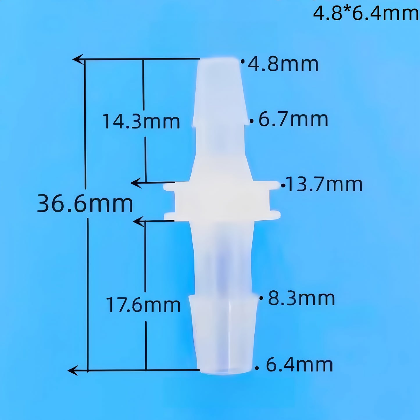 Reducer Tube Connectors Barb Fittings – Food‑Grade PP Plastic