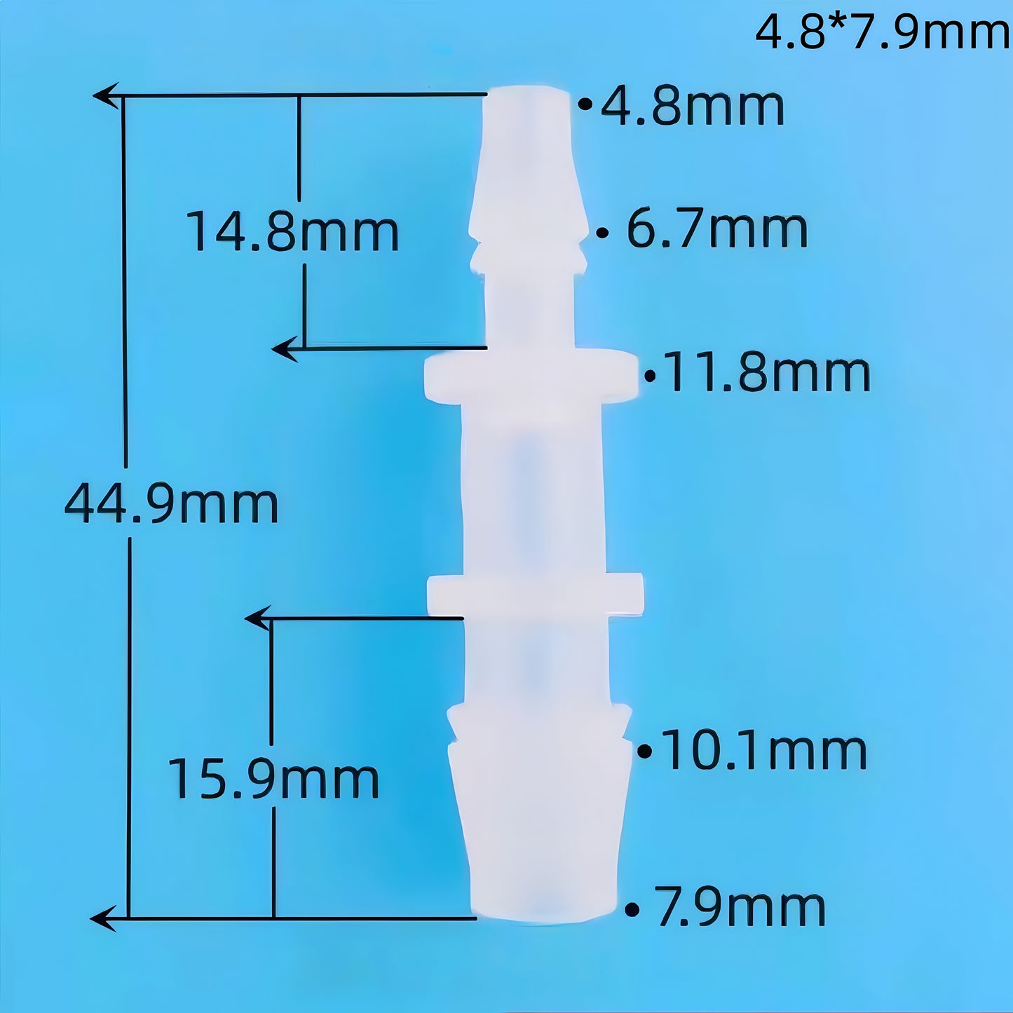 Reducer Tube Connectors Barb Fittings – Food‑Grade PP Plastic