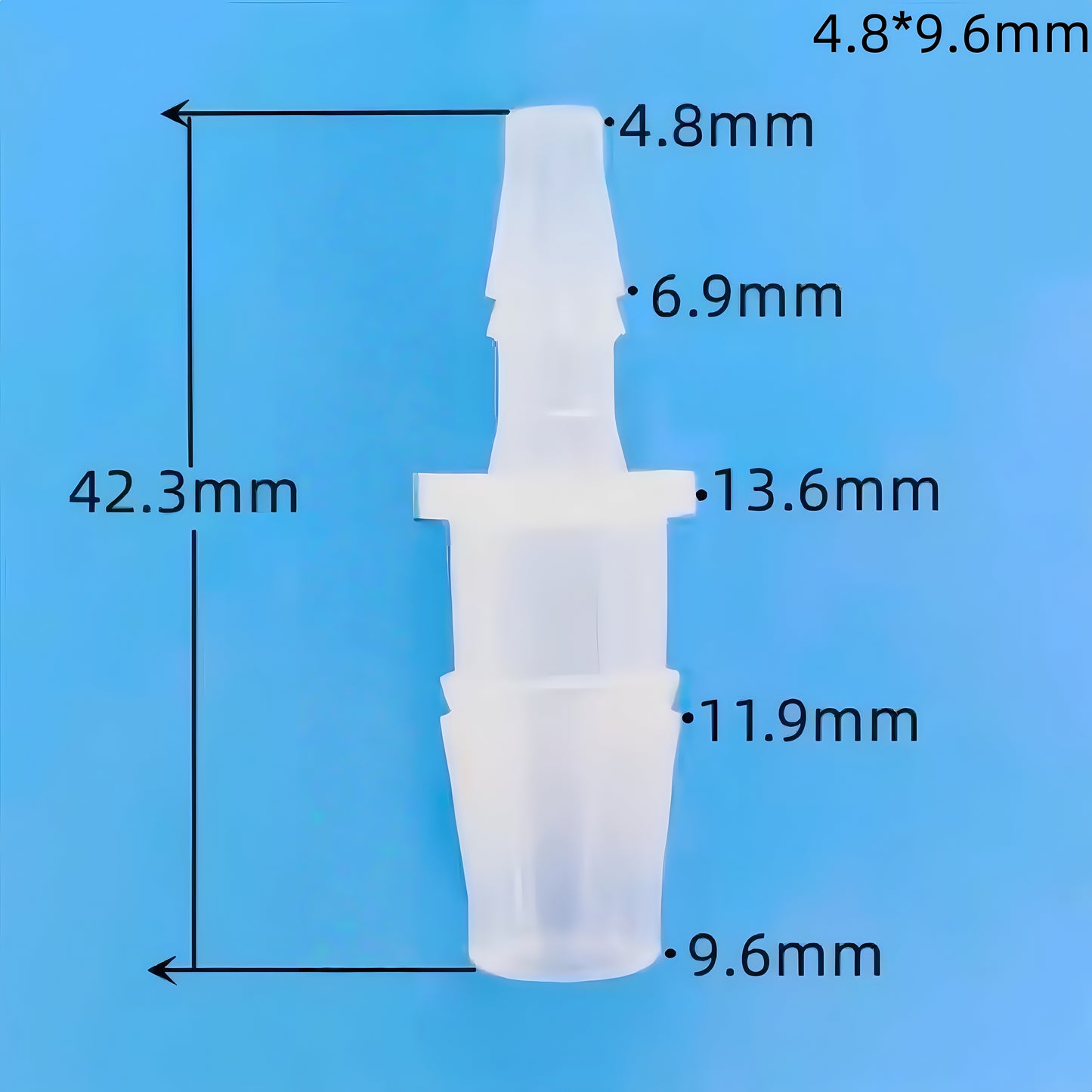 Reducer Tube Connectors Barb Fittings – Food‑Grade PP Plastic
