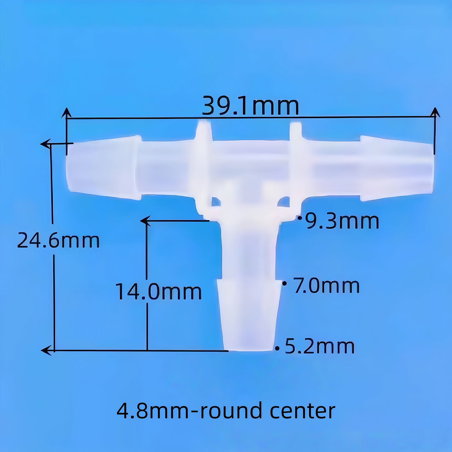 Equal Diameter T-Type Barbed Tee Connector – Durable PP Plastic Hose Joint for Secure and Leak-Free Plumbing