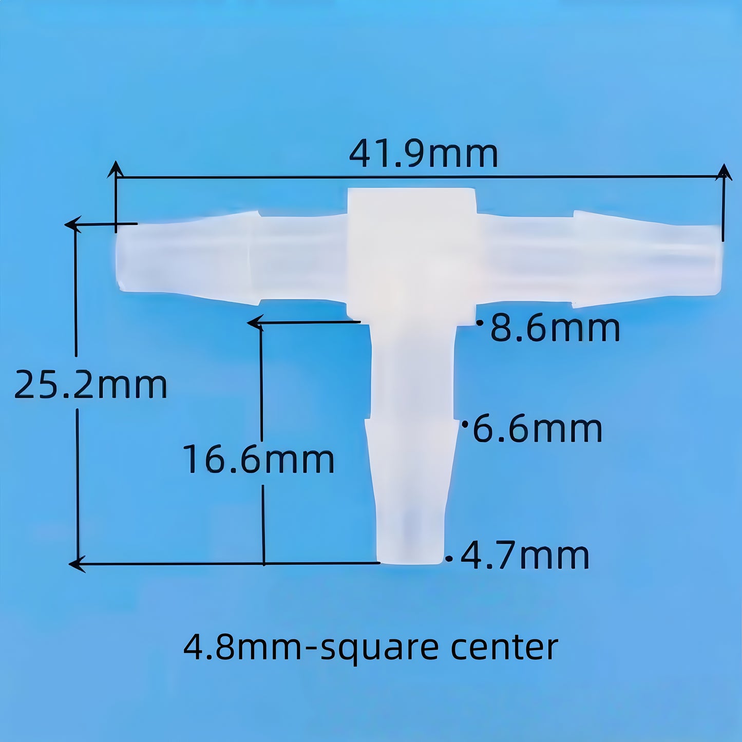 Equal Diameter T-Type Barbed Tee Connector – Durable PP Plastic Hose Joint for Secure and Leak-Free Plumbing
