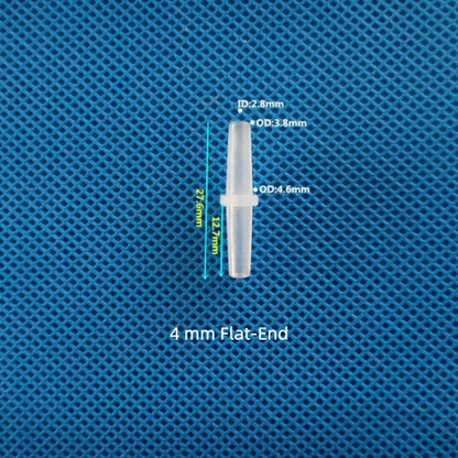 4mm Flat-End equal barb straight connector for laboratory flexible hose
