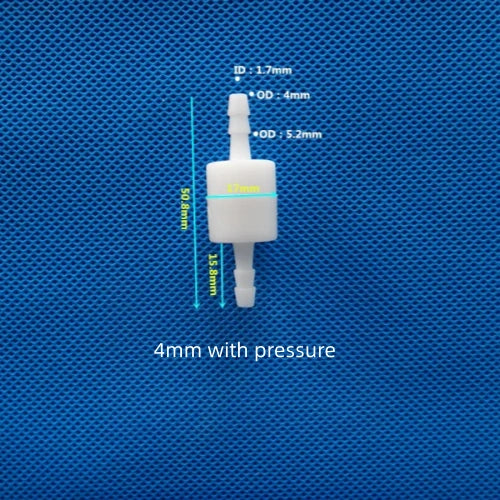 4mm Plastic One-Way Check Valve with Pressure Spring Barb Fitting Water Gas Control
