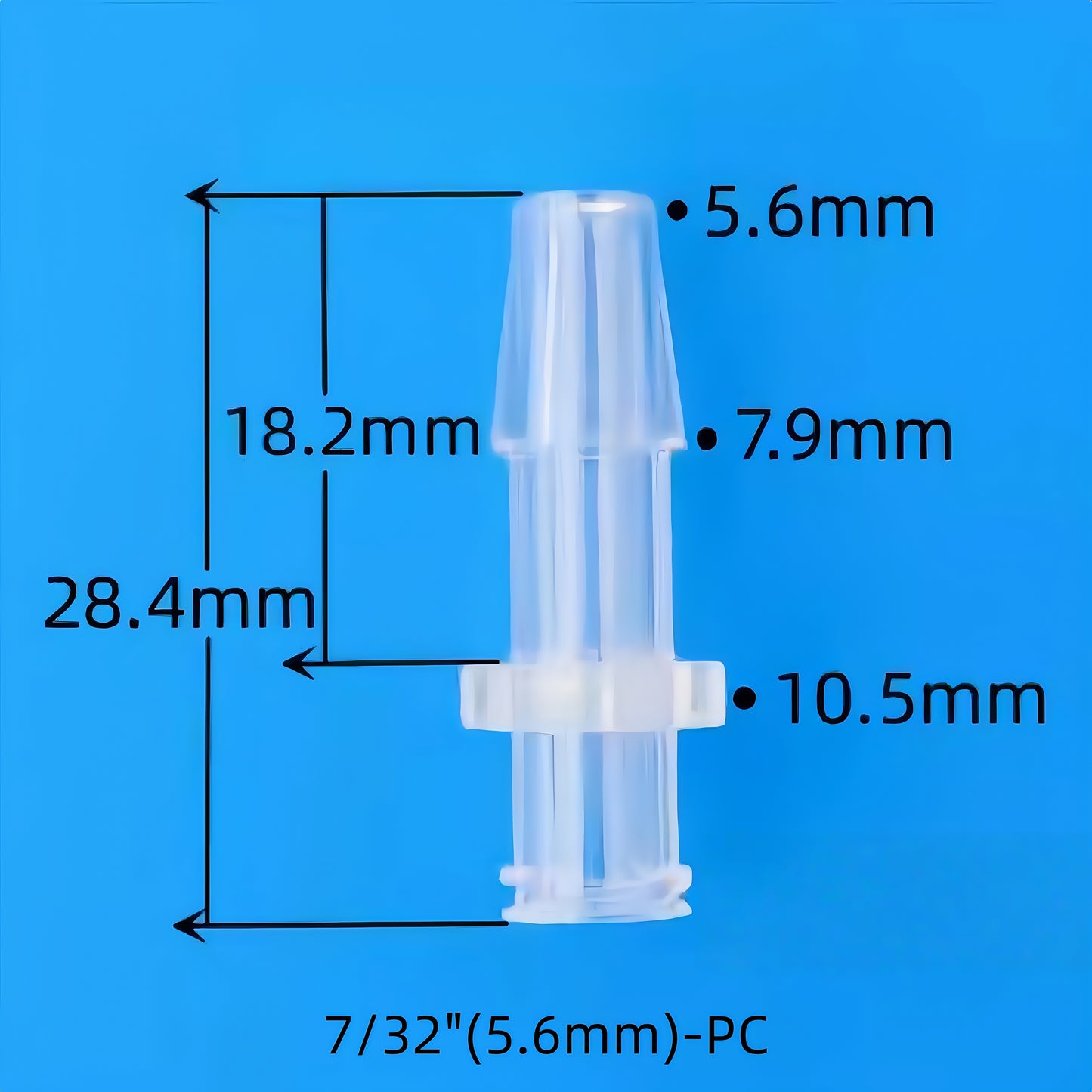 PC Female Luer Lock to Barb Fitting, Medical Hose Connector— Leak-Proof, Low-Pressure