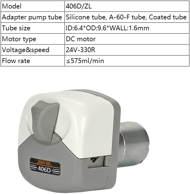 406D DC/AC motor 12V 24V 220V Single /dual-channel Peristaltic Pump Quick Replace Tube 0.15 to 565ml/min