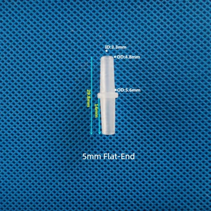 5mm Flat-End plastic straight barb fitting for medical device tubing
