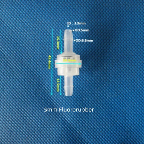 5mm Fluororubber Seal One-Way Check Valve Plastic Barb Fitting Chemical Resistant

