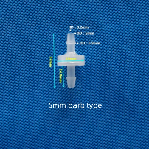 5mm Barb Type Plastic One-Way Check Valve Tube Fitting Water Gas Liquid Flow Control
