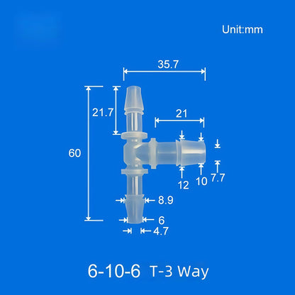 100pcs Barb Tee Reducing Adapter, 3-Way Barb Reducer Fittings, Plastic Hose Connectors