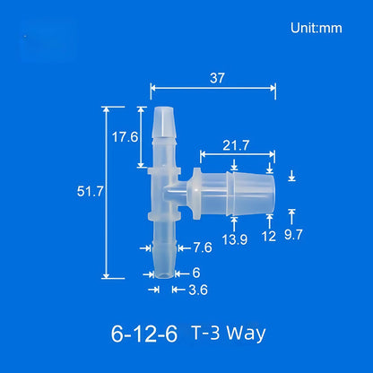 100pcs Barb Tee Reducing Adapter, 3-Way Barb Reducer Fittings, Plastic Hose Connectors