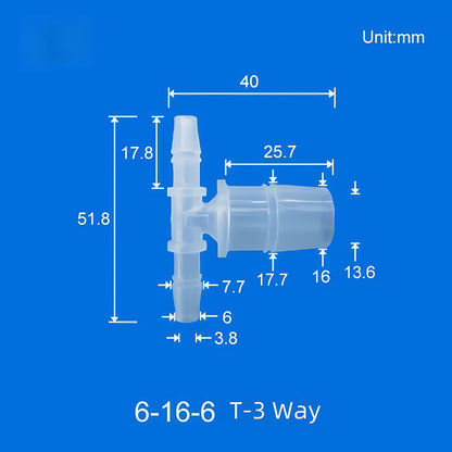 100pcs Barb Tee Reducing Adapter, 3-Way Barb Reducer Fittings, Plastic Hose Connectors