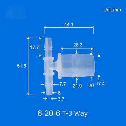 100pcs Barb Tee Reducing Adapter, 3-Way Barb Reducer Fittings, Plastic Hose Connectors
