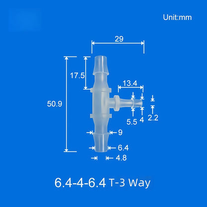 100pcs Barb Tee Reducing Adapter, 3-Way Barb Reducer Fittings, Plastic Hose Connectors