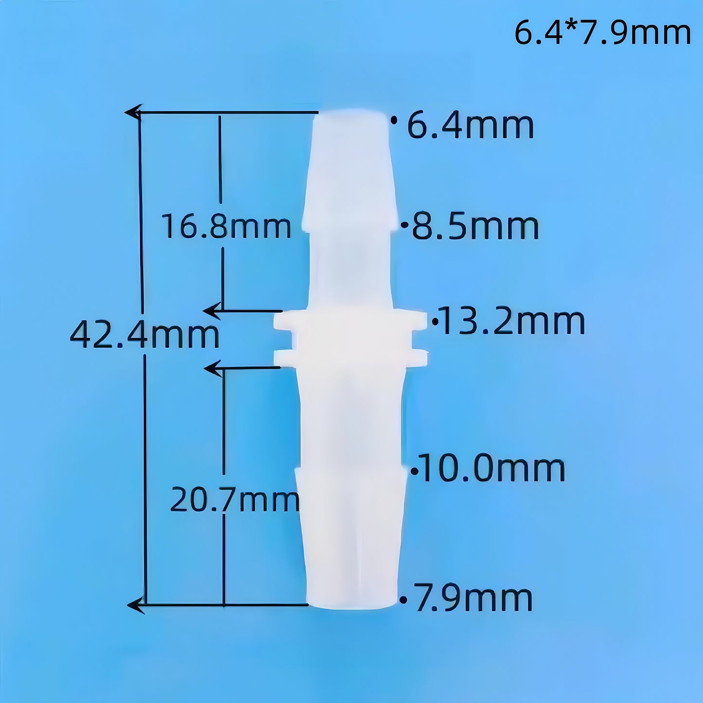 Reducer Tube Connectors Barb Fittings – Food‑Grade PP Plastic