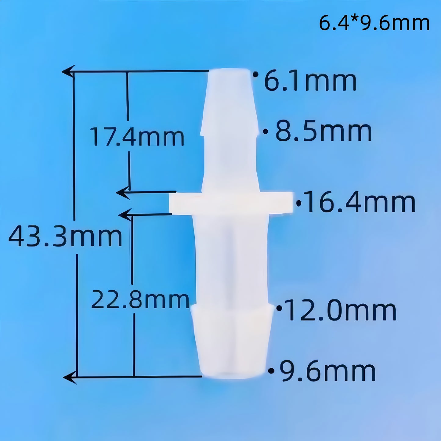 Reducer Tube Connectors Barb Fittings – Food‑Grade PP Plastic