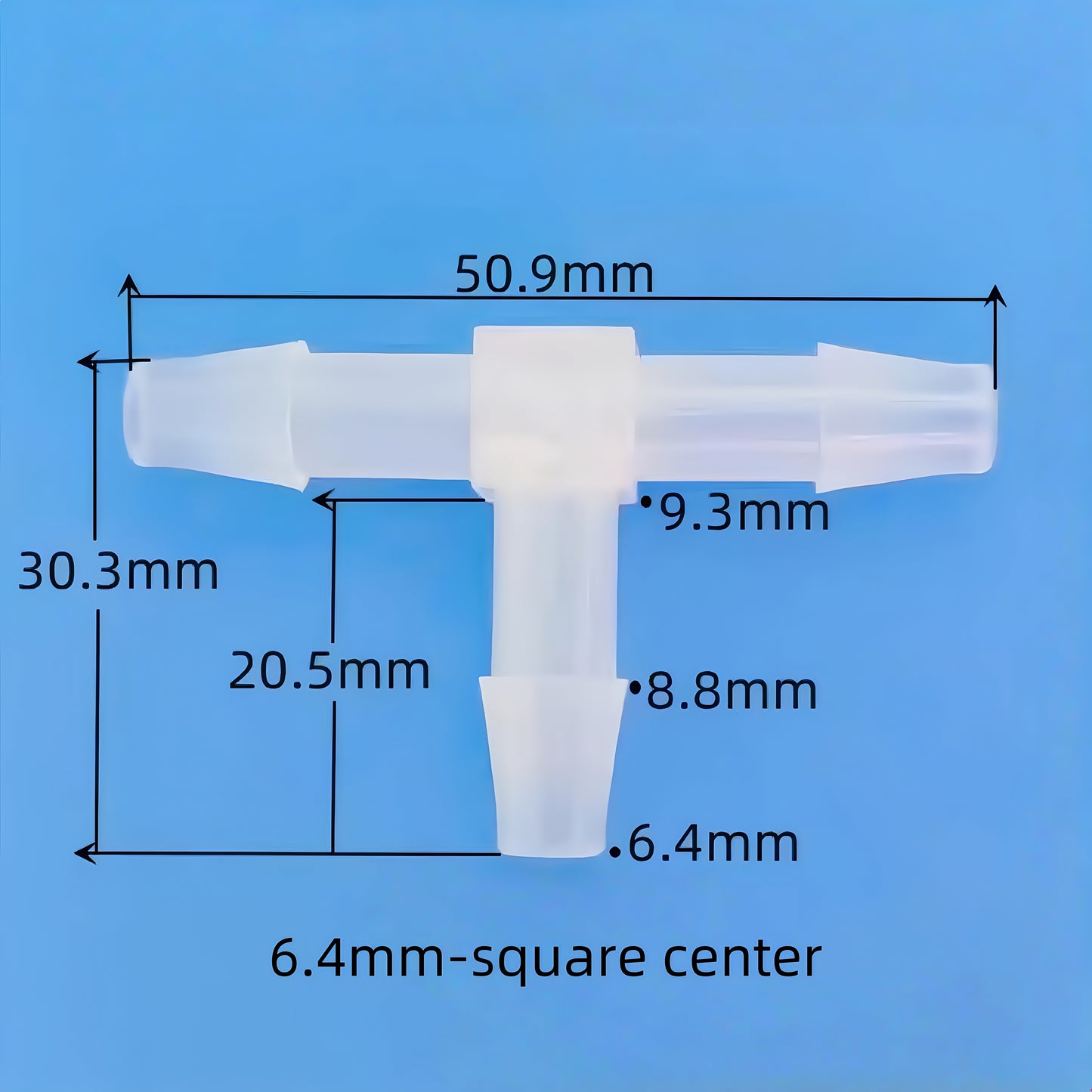 Equal Diameter T-Type Barbed Tee Connector – Durable PP Plastic Hose Joint for Secure and Leak-Free Plumbing