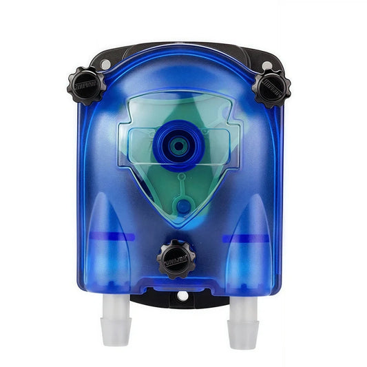 683K High Volume Peristaltic Pump Blue Transparent Pump Head Front View 12V 24V DC Motor Viscous Fluid Transfer
