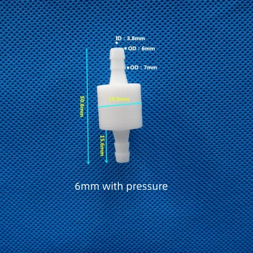 6mm Plastic One-Way Check Valve with Pressure Spring Barb Fitting Water Gas Control
