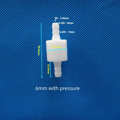 6mm Plastic One-Way Check Valve with Pressure Spring Barb Fitting Water Gas Control
