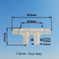 TT Shaped Double Branch Tee Plastic Hose Barb 4 Ways Tubing Fitting