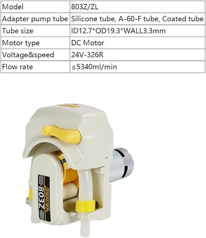 803Z Large Flow Peristaltic Pump - 24V DC Motor for Viscous Fluids