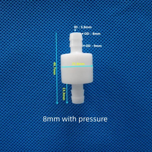 8mm Plastic One-Way Check Valve with Pressure Spring Barb Fitting Water Gas Control
